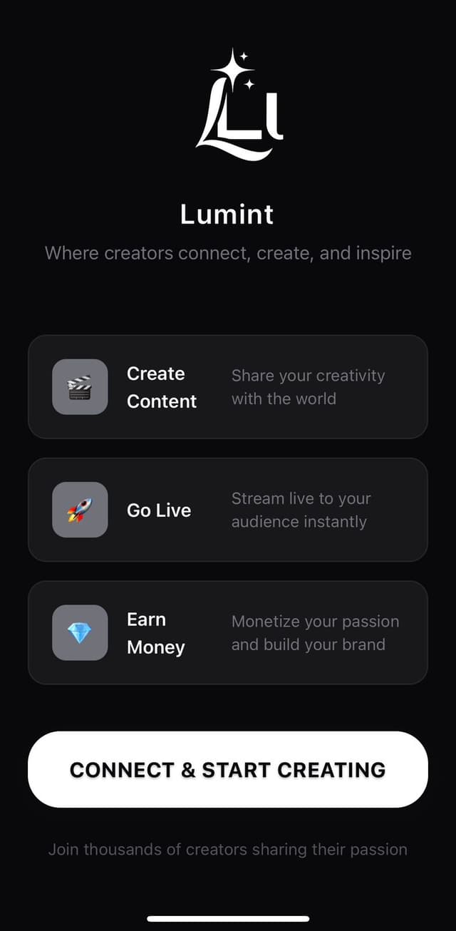 Lumint Platform Preview - Creator Dashboard